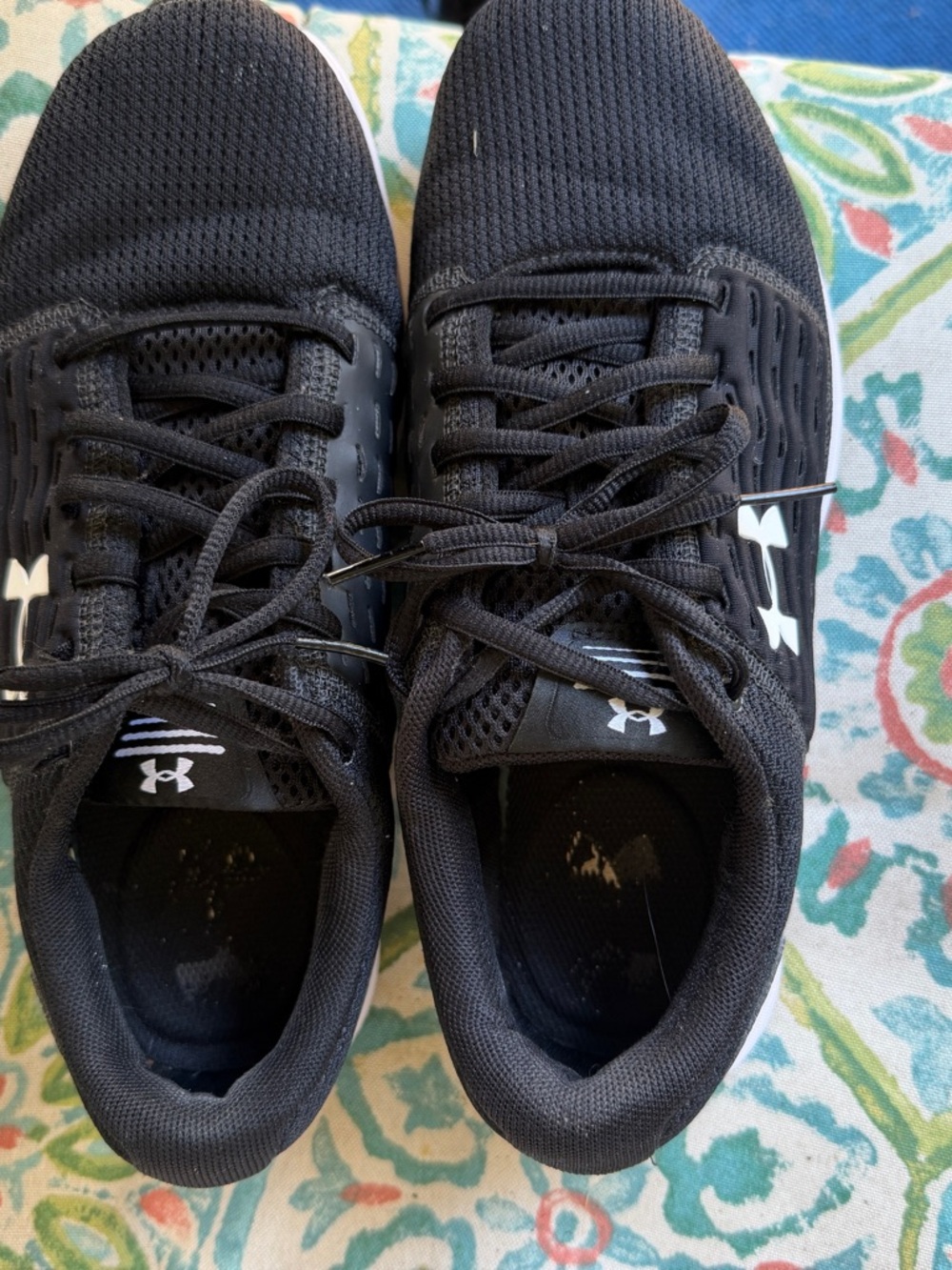Under Armour Black Athletic Training Shoes with White Logos